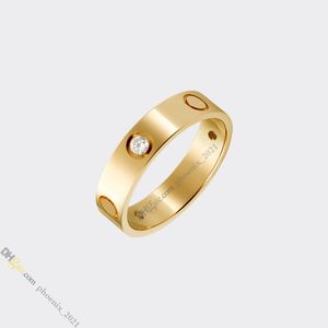 مصمم للمجوهرات مصممة للنساء Love Ring 3 Diamonds Titanium Steel Rings المطلية بالذهب لا يتلاشى أبدًا من الخاتم الذهبي غير الذهب ؛ متجر/21621802