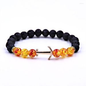 Charm Armbänder Punk Armband Männer Schwarz Lava Heilung Balance Perlen Reiki Buddha Gebet Naturstein Yoga Armreifen Für Frauen