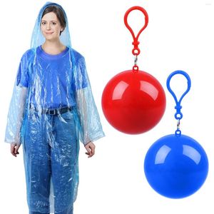 Chubasqueros 2 estilos / set Conveniente Ponchos de lluvia portátiles Bola para adultos Desechable Extra grueso Emergencia Impermeable Impermeable Poncho colorido