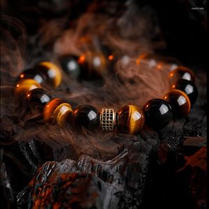 Charme Pulseiras Real 5A Natural Amarelo Tigre Olho Pedra Beads Pulseira Homme Obisidian Zircon Acessórios Jóias Mulheres Presente Para Namorada