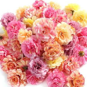 Julekorationer 102050pcs Rose Artificial Flowers 45cm Fake Flower Head For Wedding Decoration Home Decor Craft Garland Accessories 230923