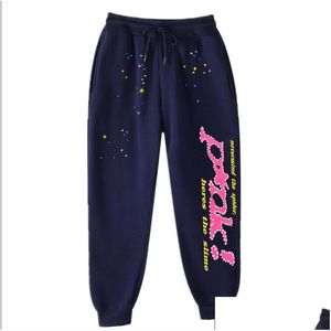 Mens Pants Sweatpants Sonbahar Kış Mektubu Baskı Polar Jogging Eğitimi Sıradan Sporlar Dstring Korumalı Sweatpant Drop Teslim Dhcgo