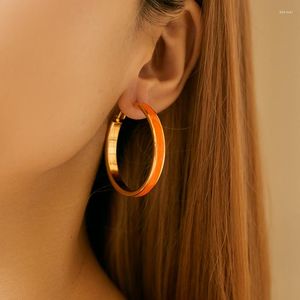 Creolen, personalisierbar, großer schlichter Kreis für Frauen, tropfende Öltechnologie, Modetrend, Mädchenschmuck, Piercing-Ohrringe