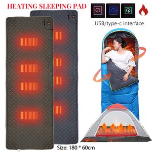 Sleeping Bags 5V USB Heating Camping Pad Heated Cushion Cold Resistant 3Level Temperature for Outdoor Electric Mat 230922