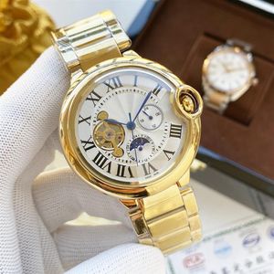 2021 New luxury mens watches Five stitches 46mm size automatic Mechanical watch moon Phase wristwatches high quality Top brand Ste2293