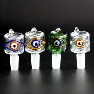 Colorful Eye Glass Bowl For Bong Heady Water Pipe Hookahs Smoking With Male 14mm Bongs water Dab Rigs LL