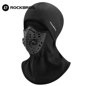 Ciclismo Caps Máscaras Rockbros Oficial Winter Thermal Fleece Ski Máscara Snowboard Hood Full Face Cover Scarfs Balaclava Windproof Headgear 231017