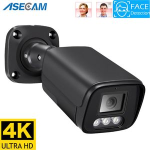 Telecamere IP 8MP 4K Telecamera esterna Ai Riconoscimento facciale H.265 Nero CCTV RTSP Visione notturna a colori 4MP POE Sicurezza audio umana 230922