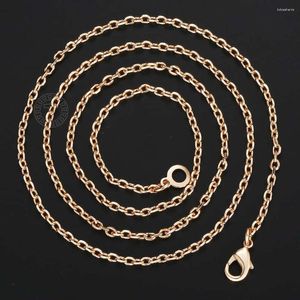 Chains Thin Necklace For Women Girl 585 Rose Gold Color Rolo Cable Link Chain Elegant Jewelry 50cm 2mm Drop DCN14A