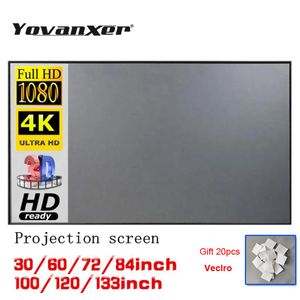 Projektionswände, einfache tragbare Projektor-Leinwand, lichtreflektierendes Stofftuch für Zuhause, Outdoor, Büro, HD 3D 4K, Vorhang, erhöhen die Helligkeit, 230923