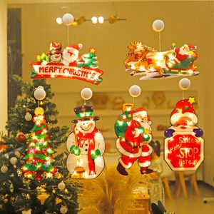 Christmas Decorations Lamp Window Hanging Decorative Shop Room Decoration LED Sucker Light Small Colored 230923