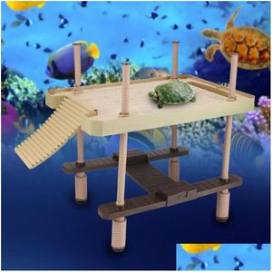 Decorações Aquário Tartaruga Salamandra Pier Réptil Ilha Flutuante Escalada Plataforma de Basking Plantas Drop Delivery Home Garden Pet Otqco