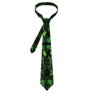 Bow Ties Plant Print Tie Green Leaves Daily Wear Party Neck Men Women Classic Elegant Necktie Accessories Quality Graphic Collar