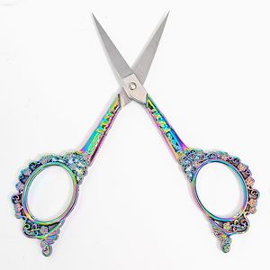 Nail Clippers 7Color Retro Art Scissors Cutter Stainless Steel Cuticle Precision European Vintage Floral Pattern Salon Tool 230922