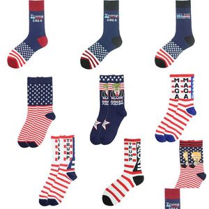 Party Favor Trump 2024 Socks Make America Great Again Lets Go Brandon Stockings For Adts Women Men Cotton Sports Drop Delivery Home Ga Dhjn1