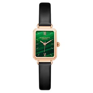 Soft and Colorful Green Dial Simple Temperament Womens Watch Quartz Stundents Watches Rectangle Delicate Girls Wristwatches WLISTH303h