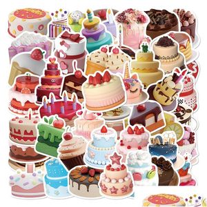 Car Stickers 50Pcs Birthday Cake Sticker Cream Graffiti Kids Toy Skateboard Motorcycle Bicycle Decals Wholesale Drop Delivery Mobile Dhhgp