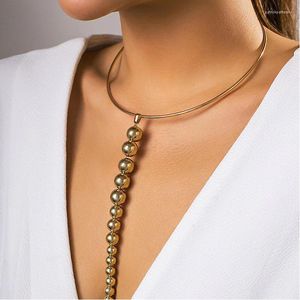 Pendant Necklaces Necklace Long Beads Chain Women Girls Gold Silver Plating Fashion Jewelry Party Gift 2023 Style HN23