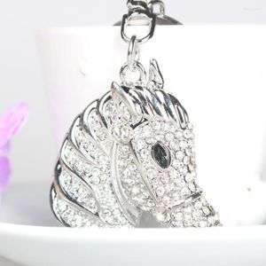 Schlüsselanhänger Pferdekopf reizend niedlich Strass Kristall Charm Geldbörse Tasche Schlüsselanhänger Anhänger Geschenk Mode Outfit