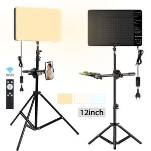 Flash Heads Po Studio LED 3000k-6500k Lampada di riempimento video Luce di pannello Illuminazione fotografica con supporto per treppiede Braccio lungo Spina UE per streaming live 230922