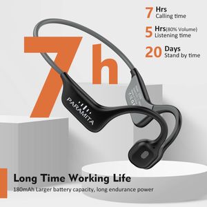 Headsets Echte Knochenleitungskopfhörer Bluetooth 5.3 Drahtlose Ohrhörer Wasserdichtes Sport-Headset mit Mikrofon für Workouts Laufen Fahren 230923