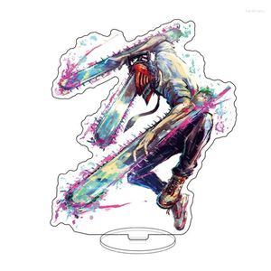 Keychains Chainsaw Man Keychain Acrylic Stand Anime Key Chain Women Ring Model Kids High Quality Ornament Fashion Pochita Brelok