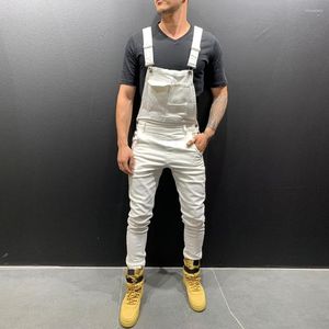 Calças masculinas 6 cores jeans macacões para homens moda casual terno cintura alta denim macacões oversized roupas treino