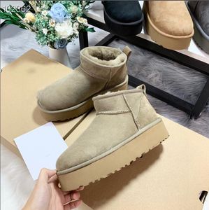 Designer Classic Style Women Platforms Snow boots Winter Mini 5854 Thick Bottom Warm Cotton Booties