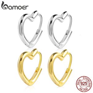 Hoop Huggie 925 Sterling Silver Small Hoop Earrings Heart Shaped 14k Gold Plated Huggie Earrings for Women Wedding Fashion Jewelry 230922