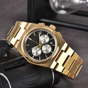 2024すべてのダイヤル作業自動日付Tisso PRX Men Watches Luxury Fashion Mens Full Steel Band Quartz Movement Clock Gold Silver Leisure Wrist Watch WlistWatch 001