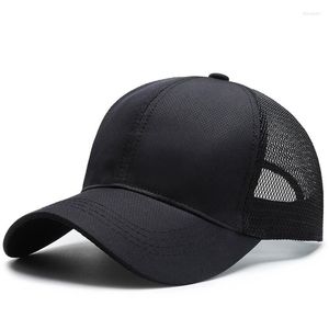 Bonés de bola homem boné de beisebol homens verão tecido fino malha chapéu de sol masculino curto pico snapback chapéus 56-60cm