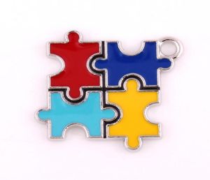 10pcslot Diy Jewelry Making Rhodium Plated Enamel Finish Alloy Autism Puzzle Piece Jigsaw Puzzle Charm84022935260410