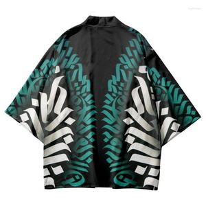 Этническая одежда, традиционный кардиган, кимоно хаори, азиатская гавайская рубашка с буквенным принтом, женская и мужская, японская пляжная юката большого размера 6XL