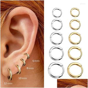 Hoop Huggie Earrings Minimal Glossy Gold Color Tiny Cartilage Piercing Accessory Trendy Small Hie Female Hoops For Men Drop Delivery J Dhkmx