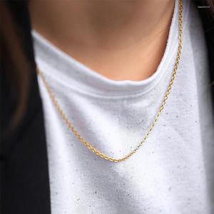 Chains Necklace For Women Men 1.5 2 2.5mm Rose Gold Silver Color Stainless Steel Rolo Link Chain MINIMALIST EVERYDAY LKN641A