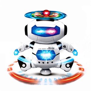 ElectricRC Animals 360 Roterande Space Dancing Robot Musical Walk Lighten Electronic Toy Christmas Födelsedagsgif för barnleksaker 230922