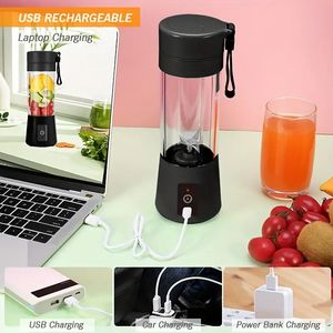 380 ml, Milch, 4 Farben, per USB wiederaufladbar, persönlicher tragbarer Mixer für Smoothies und Shakes – Mini-Entsafterbecher für unterwegs – kleiner Mixer mit leistungsstarkem Motor