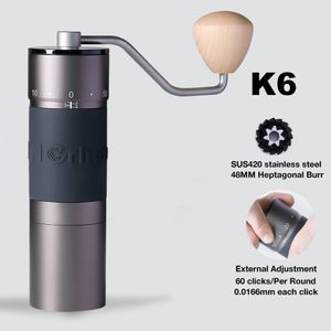 Moedores de café manuais Kingrinder K2 K4 K6 Moedor Portátil Moinho de Mão 48mm SUS420 Rebarba de Aço Inoxidável Moagem 230923