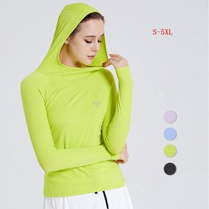 Active Shirts Women Sports Hoodie Fitness Running Long Sleeve Top With Finger Cutout T-shirt Thin Sun Protection Yoga Shirt