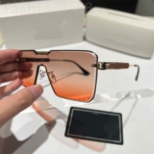 Multicolor glasses designer shades sunglasses metal frame occhiali da sole luxury square sunshade mens sunglasses black brown large gradient color pj070