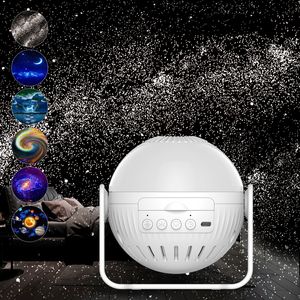 Inne wystrój domu LED Star Projector Light 6 in 1 Planetarium Projectionr Galaxy Starry Sky Lampa USB Rotacja 230923