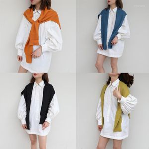 Sciarpe 2023 Donna Autunno Caldo Pashmina di Colore Puro di Lavoro A Maglia Avvolge Ins Scialle Casual Multi Funzione Sciarpa della Signora Quattro Stagioni maglia