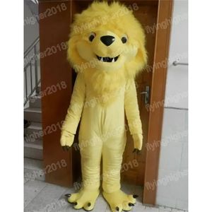 Halloween żółty lw Mascot Costume Rozmiar dla dorosłych kreskówka Anime Postacie Karnawał unisex sukienka świąteczna fantazyjna sukienka imprezowa