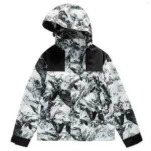 メンズジャケットメンズ冬の作業服ジャケット秋のためのコートとしっかりとコントラストパッチワークカモフラージュバブル