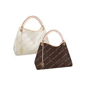 Toppkvalitet 5A damer Fashion Casual Designer Shoulder Bag Handbag M44869 N40253 Brun Flower Checkerboard Highs kapacitet Tygväskor