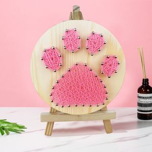 Arts and Crafts Mini Cute 3D String Art Kit Thread Winding Painting DIY Material Wooden Board Home Decoration Art Craft Handmade Gifts 11x11cm 230923