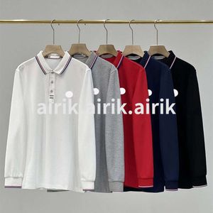 Men's Tees & Polos 2023 New Men's Basic Long Sleeve Fashion Polo Shirt Designer T-shirt Embroidered Badge Clothing Autumn Breathable Polo Shirt Size M-3XL