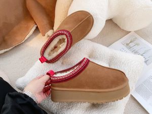 Platform Slippers Boots Winter Platforms Shoes Slip-on Warm Booties Tazz Chestnut