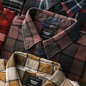 Men's Casual Shirts Extra Heavyweight European Thick Fashion Black White Green Plaid Checked Unisex Brushed Flannel Shirt Jackets Men Women