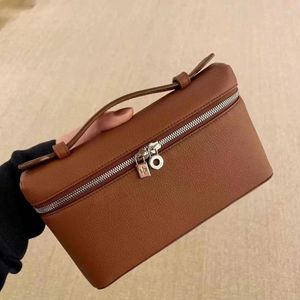 Sacos de noite de couro l/p com marcações de lichia loro bolsa de viagem simples bolso único ombro lancheira feminina bolsa cosmética